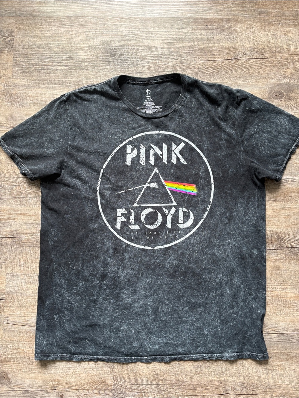 Pink Floyd Black Mineral Wash Prism Logo Tee